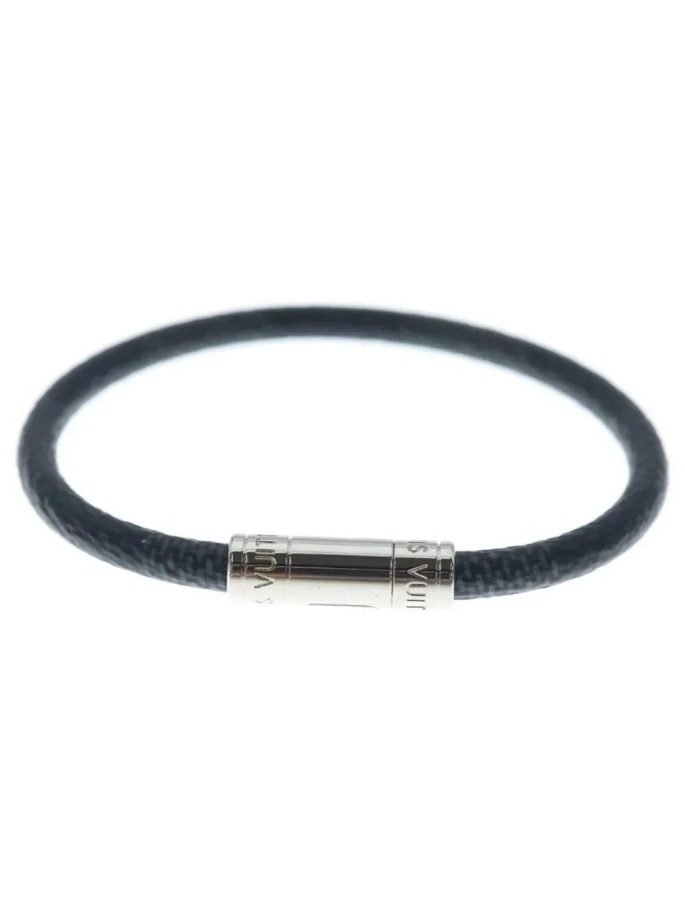Louis Vuitton Damier Bracelet Keep It Black Silver